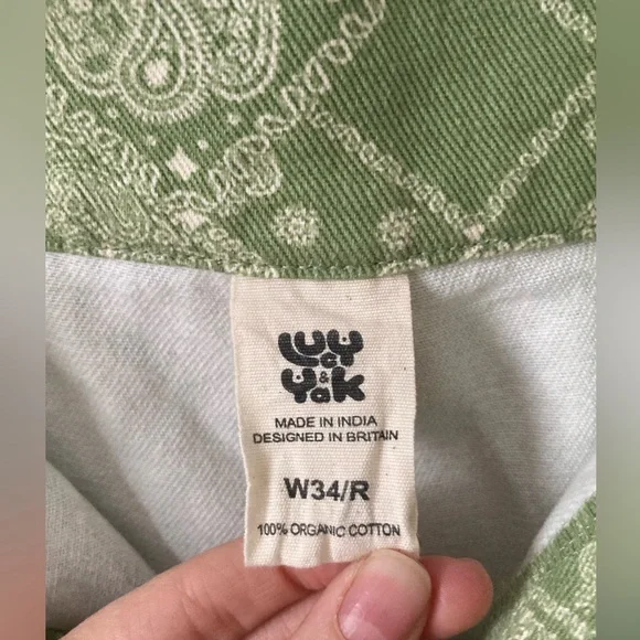 NWOT Lucy & Yak Green Paisley Trousers (W34/R) - Picture 9 of 9